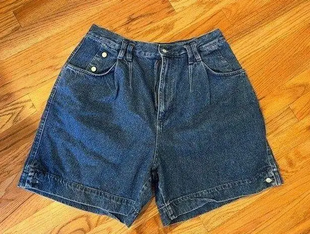 Vintage Blue Gitano Womens  Denim High Waisted Mom Walking Bermuda Shorts Size 14