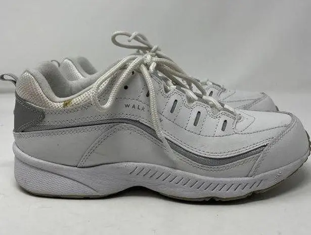 Easy Spirit  Roadrun Sneakers 8 WIDE Womens White Gray Lace Up Running Athletic