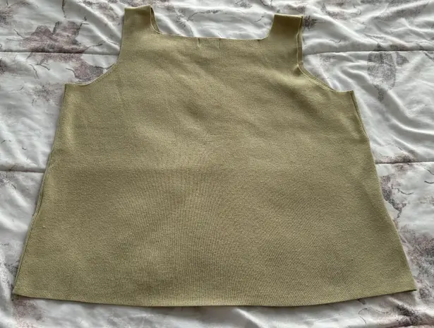 Sigrid Olsen Sport Gold Knitted Square Neck Tank Top, size M Petite