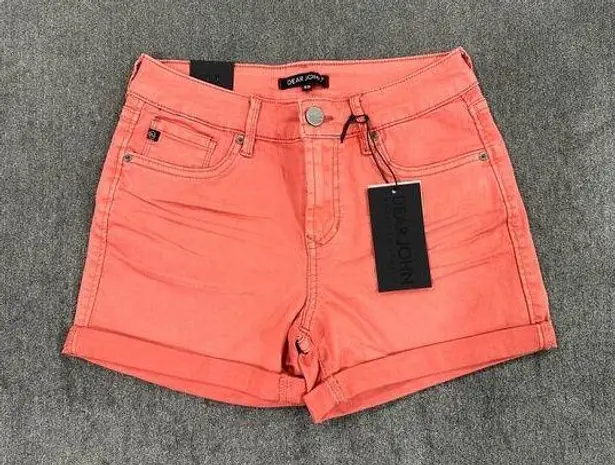 Dear John  American Classic Women's Coral Cuffed Jean Shorts Size 25 NWT Stretchy