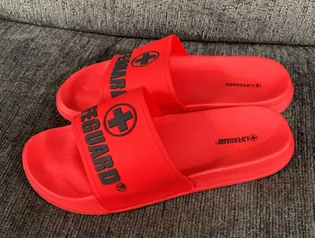 Lifeguard  Red and Black Slides Size 41