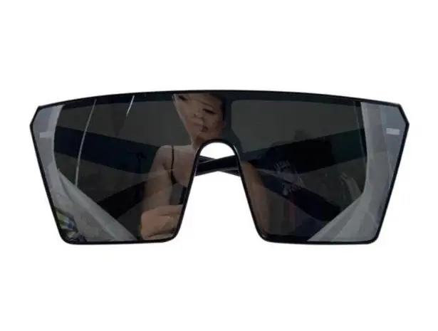 Silver metallic rectangular shield shades