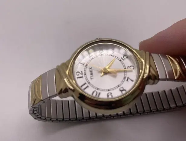 Timex Working - Woman’s Stretchy Expansion Band Wrist Watch Two Tone