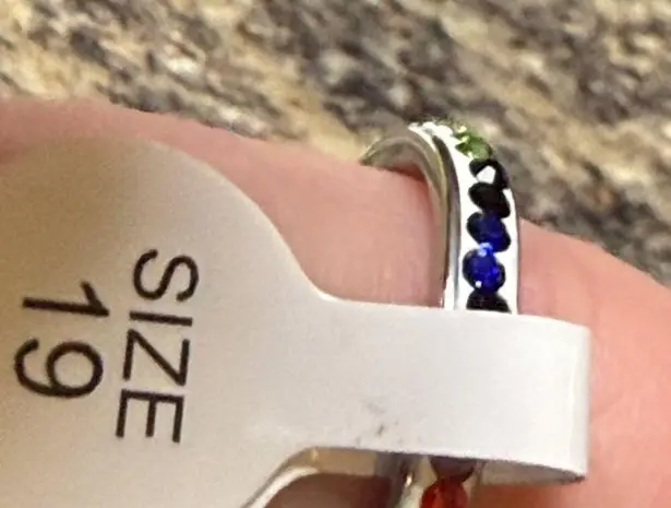 Fashion Ring Multicolor Rhinestone Infinity Band Size 9.25 Stainless Steel 19mm