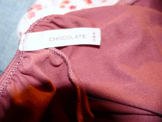 Chocolate Toasted Mauve Boho Crinkle Top M