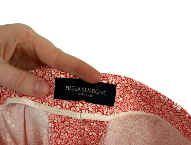 Piazza Sempione Audrey Pink Orange Floral Pants Preppy Office Womens 46 US 10
