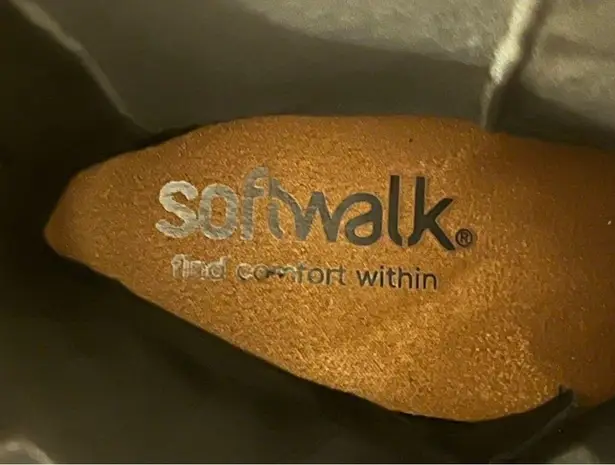 Softwalk Neenah Black Leather Zipper Motorcycle Boot Lug Sole Size 10N NWOT