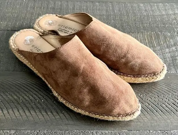 Eric Michael  Espadrille Woman Suede Slip On Mules Size 7.5