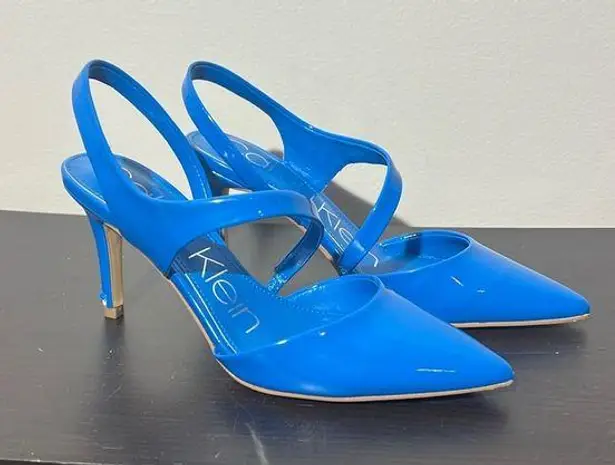 Calvin Klein  Geena Blue Women's Shoes Heels Cerulean Patent Leather Size 6