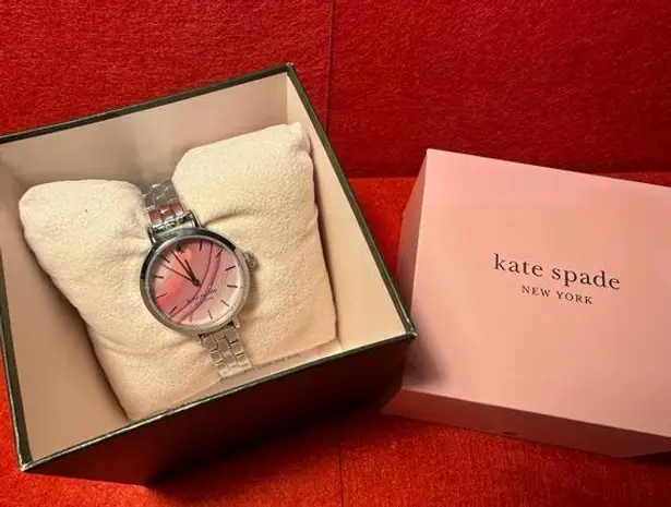 Kate Spade NEW Metro Silver Pink Purple Multicolor Watch KSW9055 NIB 59 New With Tags From Martha