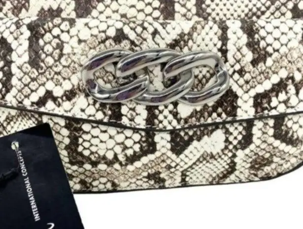 INC International Concepts Emmory Python Print Crossbody Purse Black
