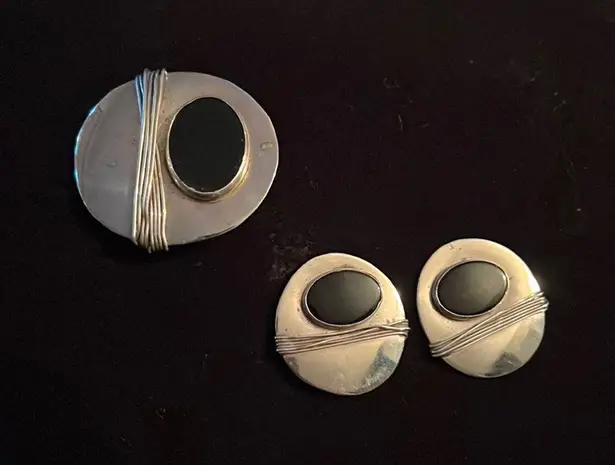 Handmade Earring and pin set, one of a kind - Image 1