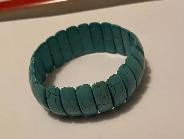 Women’s Turquoise Blue Bead Stretchy Bracelet