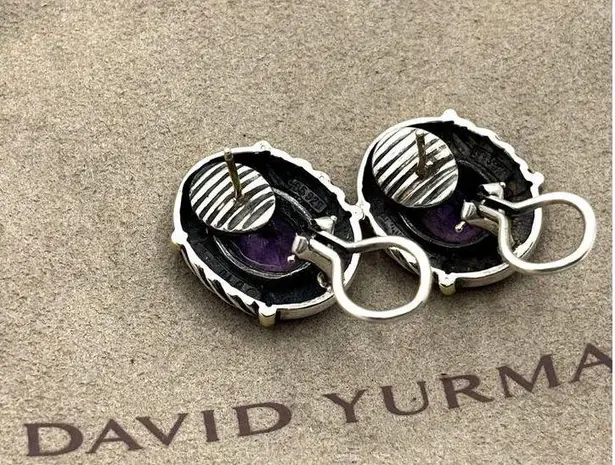 David Yurman 14K Gold & 925 Silver Oval Albion Amethyst Earrings