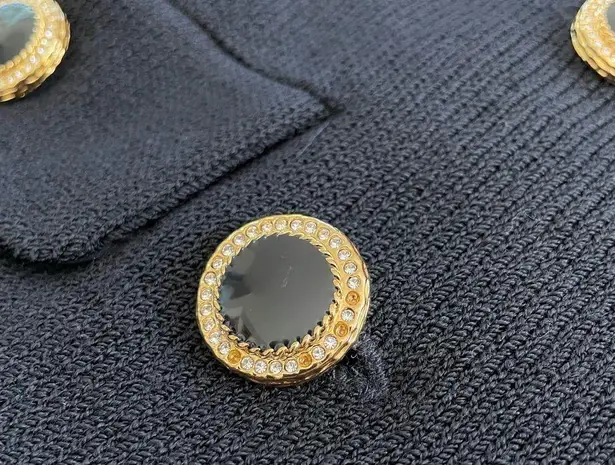 St. John Santana Knit Day To Evening Double Breasted Sweater Remove Collar Cuff 2