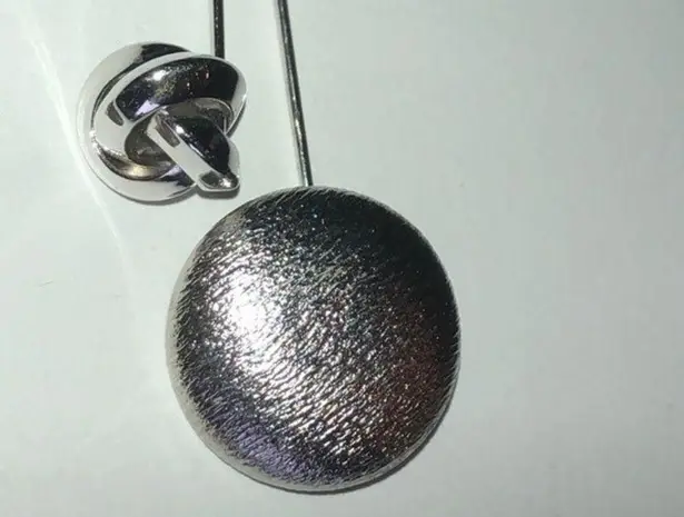 Vintage Silver Tone Round & Knot Stick Pins Brooch Pin