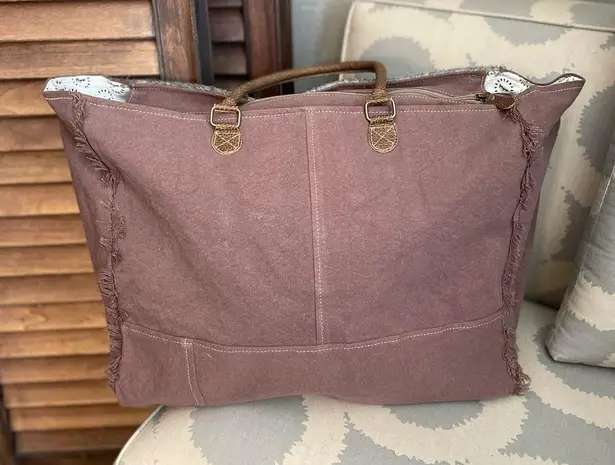 Myra bag - Hide and Floral Weekender