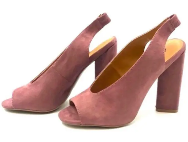 |•Peep toe High heel• Faux Suede • Mauve•| Size 6