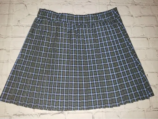 Wild Fable NWT  Pleated A-line Plaid Mini Skirt Size Small Blue & Green