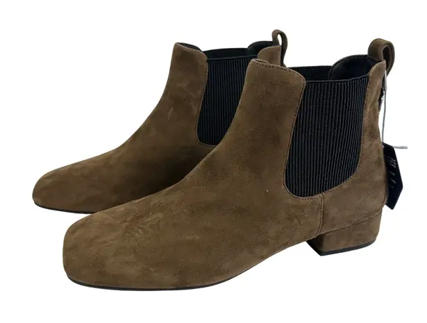 New Aerosol Studio Brown Suede Square Toe Chelsea Ankle Boots Womens 8M Fall Size 8