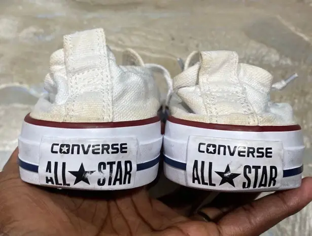 Converse All Star Low Top Lace Up White Sneakers Women’s 6 ( Please Read Description)