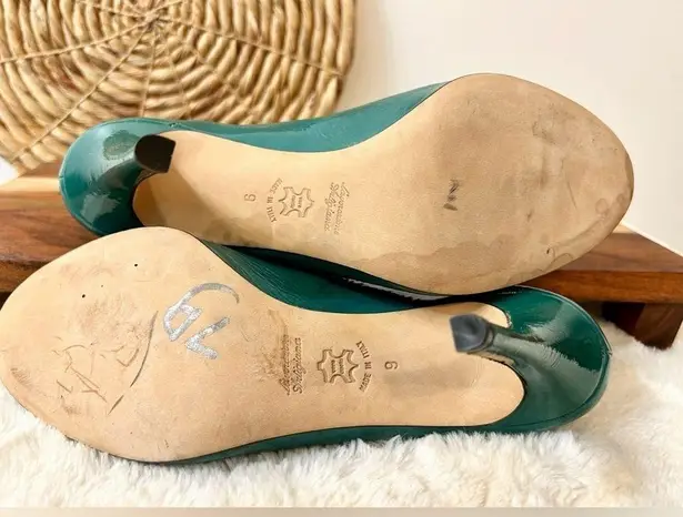 Butter Parker Patent Leather with Suede Heels in Peacock Teal Size 9 Green