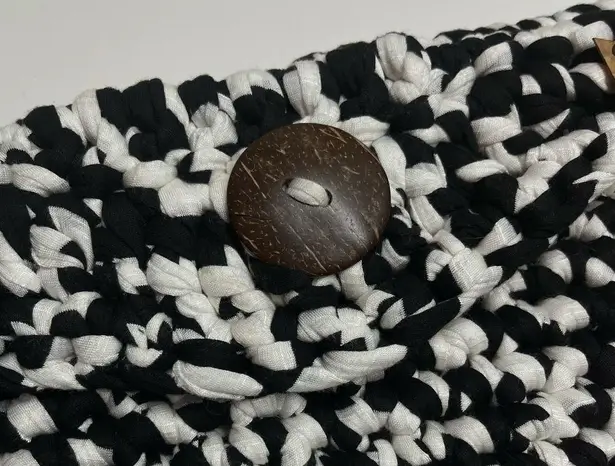 Handmade Envelope Bag Pouch t-shirt yarn Black Med