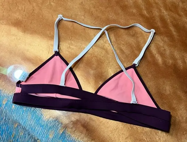 Lululemon  Triangle Bikini swim top surf to sand pink and purple size 6