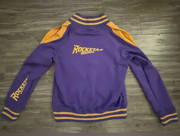Rockstar Original Jacket size Small women’s purple and yellow cold shoulder