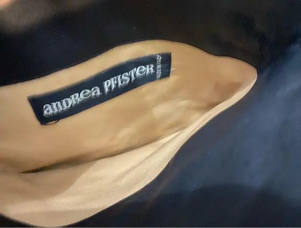 Vintage 80’s Andrea Pfister Black and Gold Cut Out Boots Size 6.5