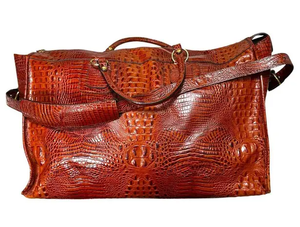Brahmin Vintage Red Extra Large Weekender Duffle Bag Crossbody