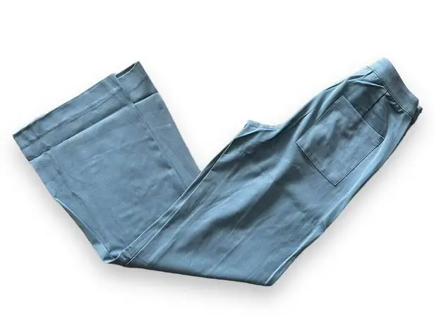 We Wore What New Women's Blue Storm Relaxed Wide Leg Suiting Twill Trouser Pants 2
