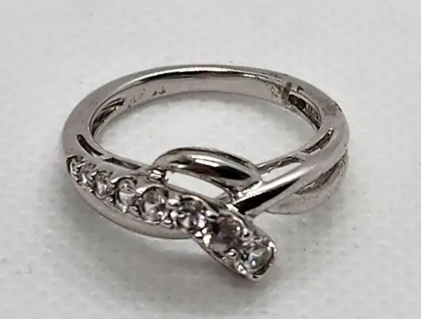 Sun Sterling Silver & White Sapphire Ring (6.5)