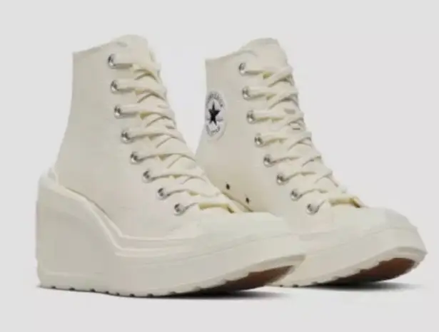 Converse NEW  Chuck 70 De Luxe Wedge Platform Heel Boots White  A06479C SZ-6 - Image 1