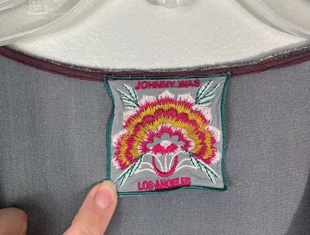 Johnny Was Multicolored Velvet Ombre Leopard Wrap Short Sleeve Dress Large L