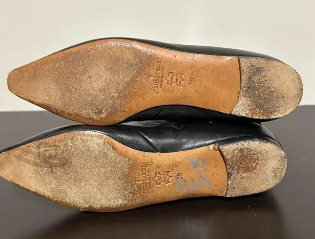 Trussardi Italy equestrian riding black leather boot Size 6