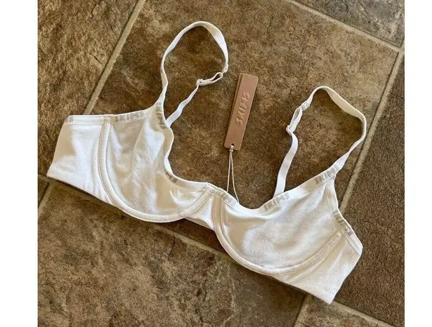 SKIMS Cotton Logo Underwire Demi Bra Marble Size 36A