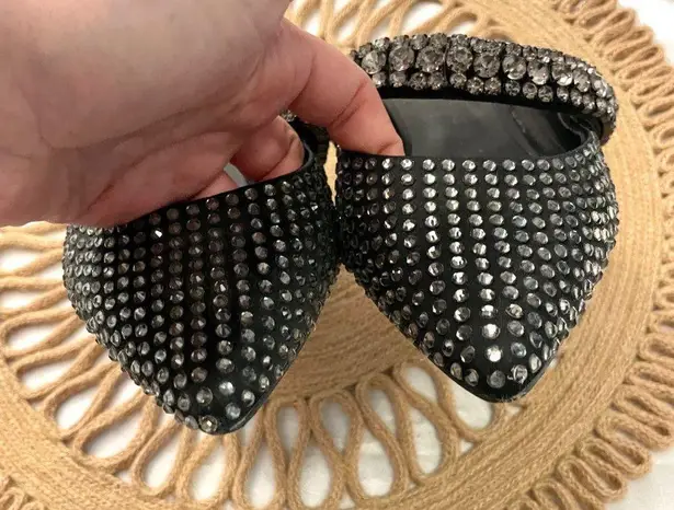 Kurt Geiger London Princely Jeweled Mules Rhinestone Black Size EU 36.5