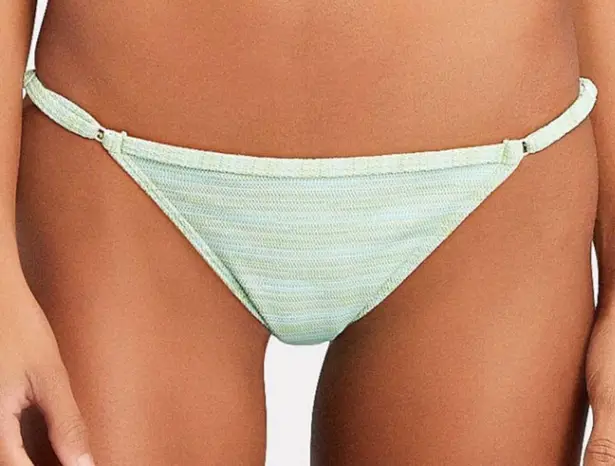 Solid & Striped Lulu Knit Bikini Bottoms: Light Green