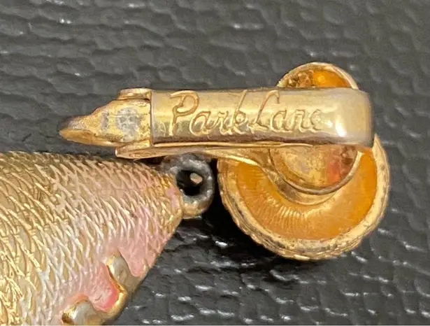 Park Lane Vintage Textured Brushed Gold-tone Reef Themed Teardrop Earrings