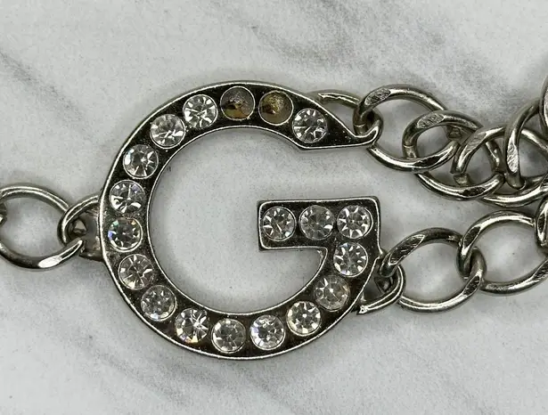 Womens Silver Tone Rhinestone Chain Link Belt Y2K Style Medium/Large (M/L) ✨