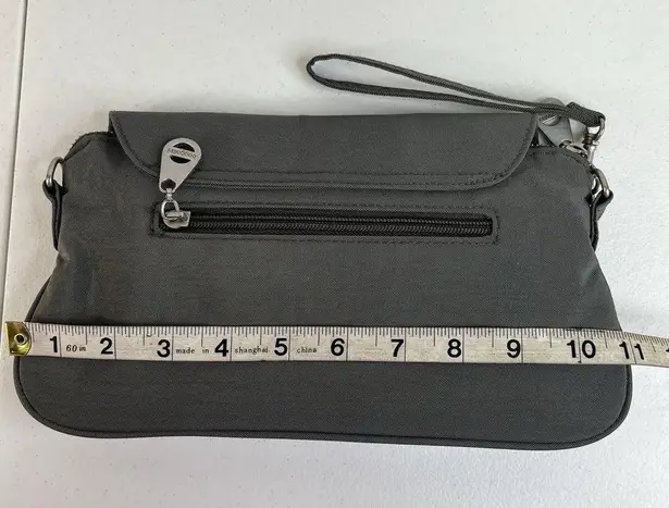 Baggallini Baggalini Monaco Clutch Purse Convertible Travel Crossbody Bag Gray Purse