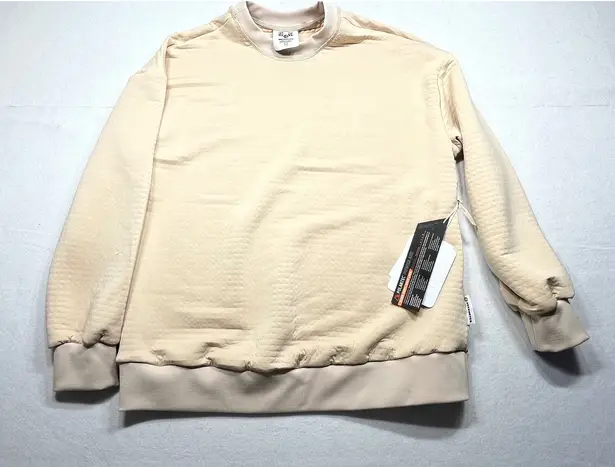 Obermeyer Quilted Fleece Pullover Sweatshirt Beige Polartec Size S - Image 1