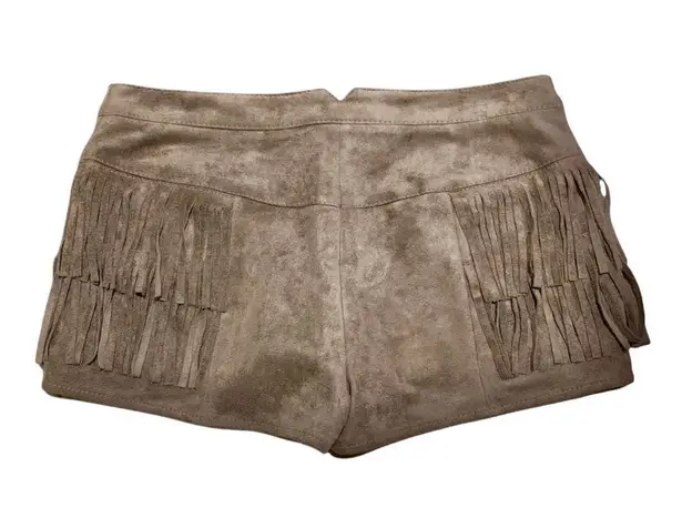 BCBG MaxAzria Weston Suede Fringe Shorts, Mocha, Size S