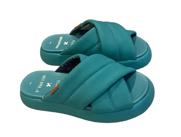 Toms  X Wildfang Mallow Crossover Slide Platform Puff Sandals, Sz 5 thumbnail 2