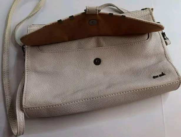 The Sak Boho Preppy White Designed Tasseled Leather Western Crossbody Wristlet