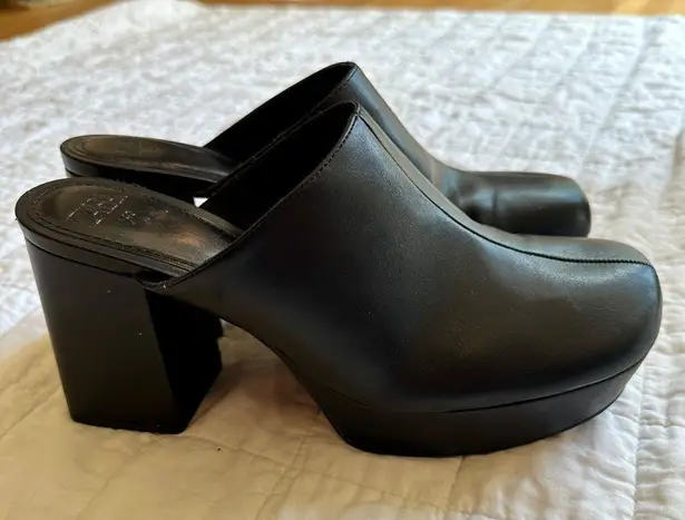 ZARA  Platform Black Clogs 9