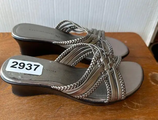 Predictions Women's Charming Metallic Slide Sandals Size 6W Sku 2937