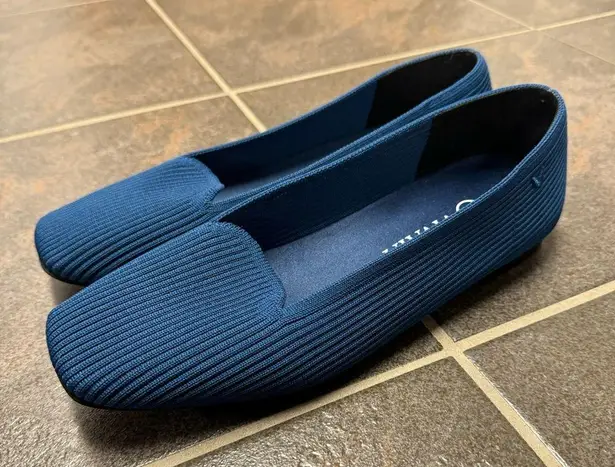 Vintage Blue Vivaia Margot 1.0 Square-Toe Slip On Flats Loafers  EU 38 US 7 7.5