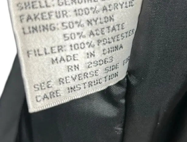 Vtg Laura Winston Collection XL Black Leather Trench Coat Fox Fur Collar